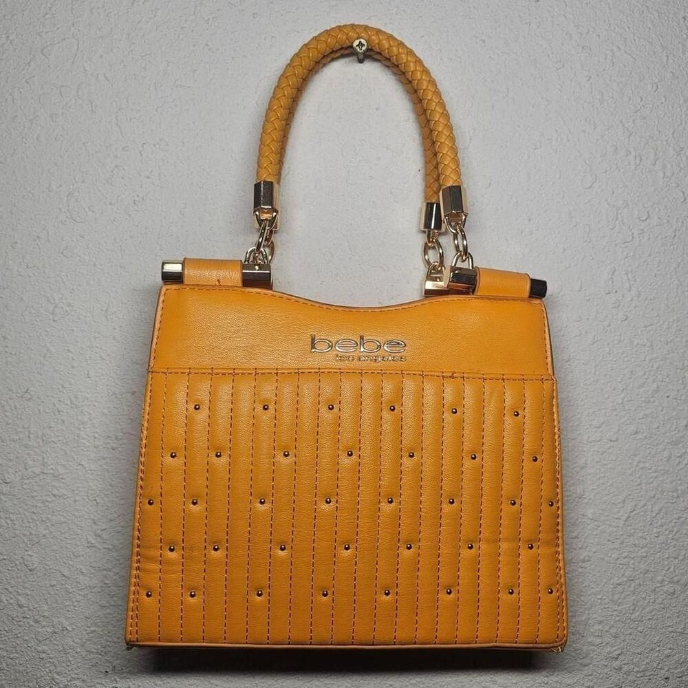 retro bebe orange vegan leather shoulder bag